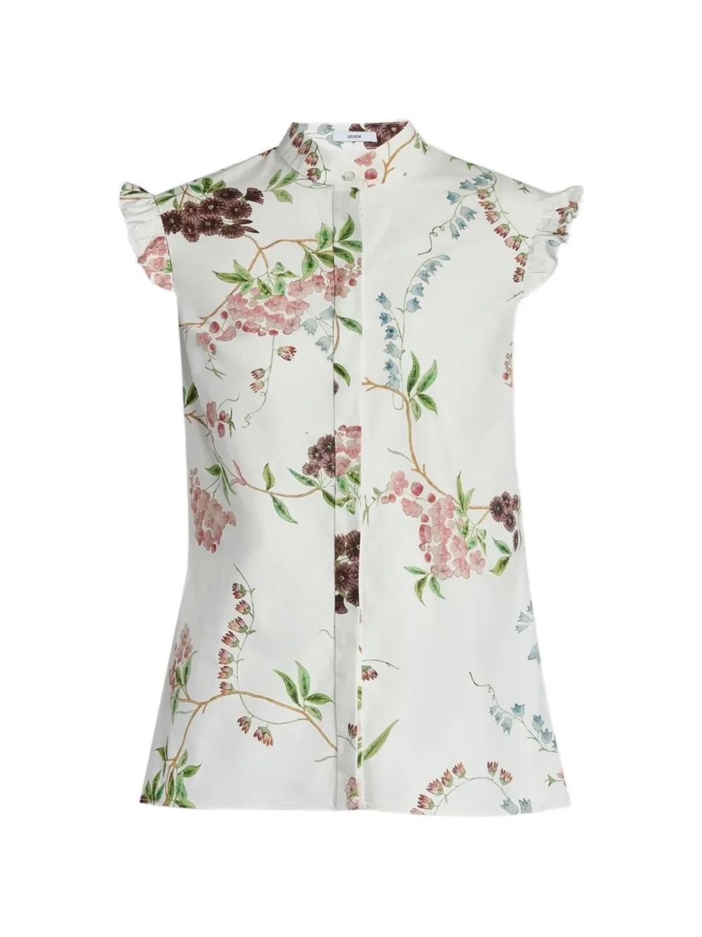 ERDEM ruffled floral-print blouse - Bianco