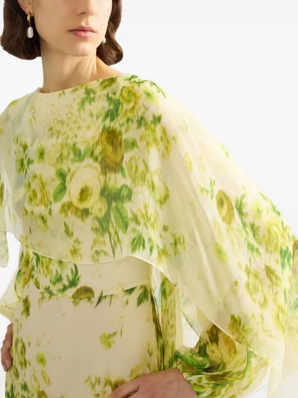 erdem maxi dress Erdem // Black & Multicolour Floral Jersey Maxi Dress  VSP Consignment