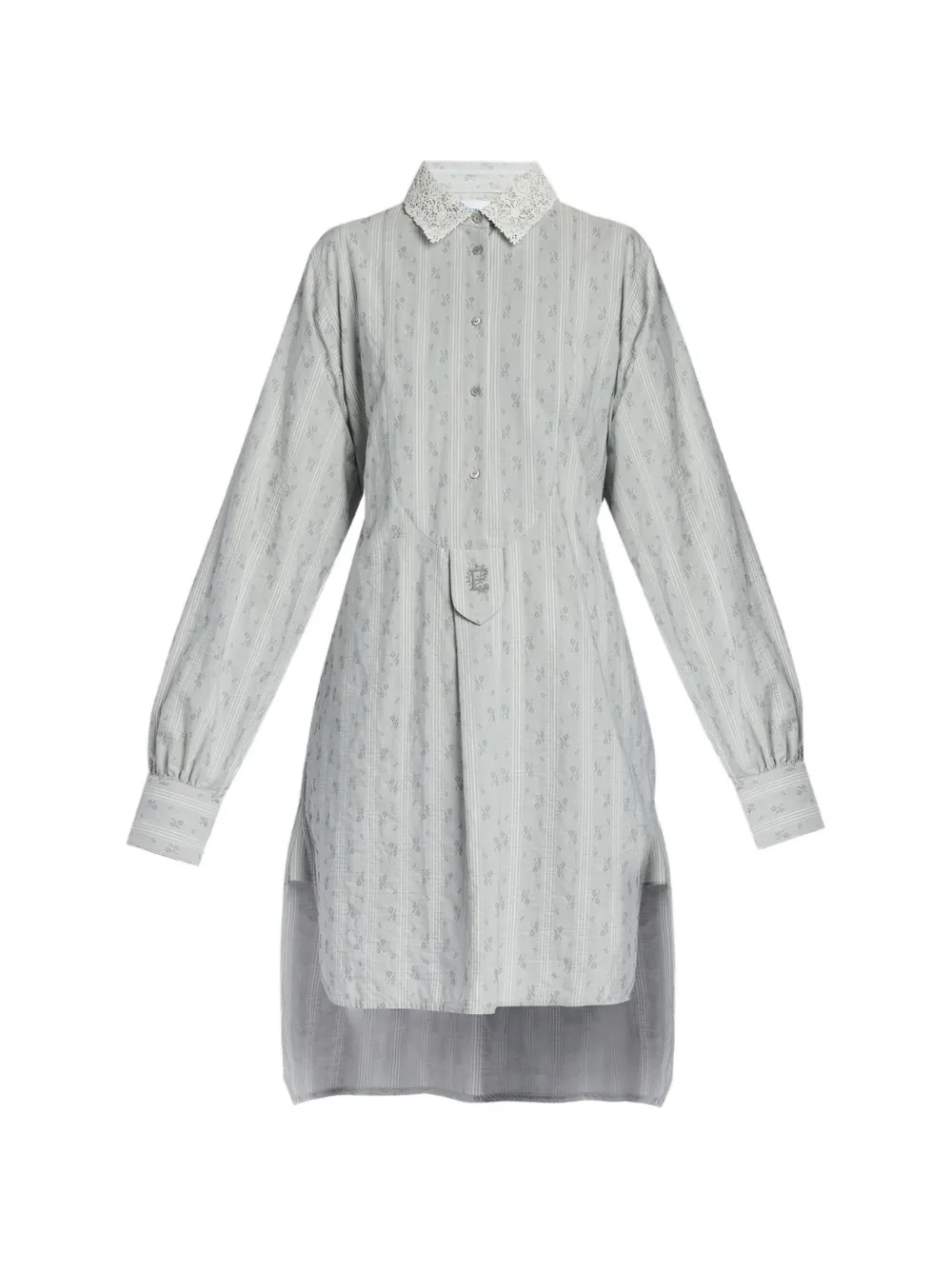 ERDEM Abito con colletto a righe - Grigio