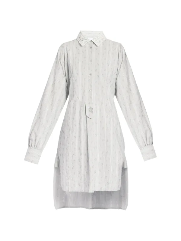 Erdem Striped Mini Dress in Grey