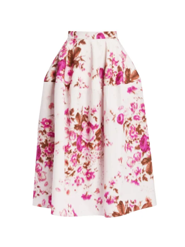Erdem Floral-pattern Skirt in Neutrals