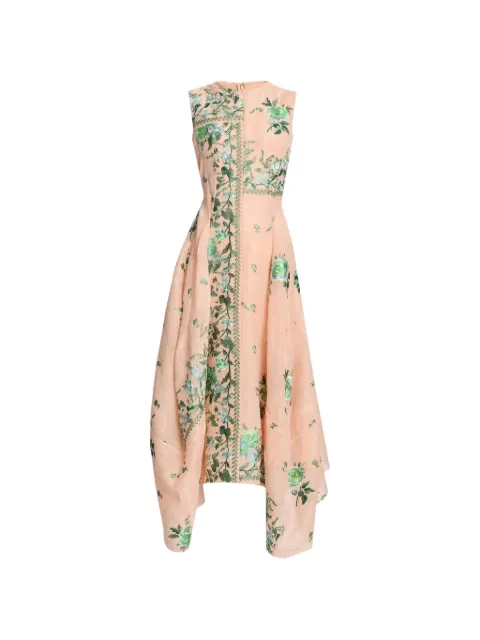ERDEM vestido midi con bordado floral