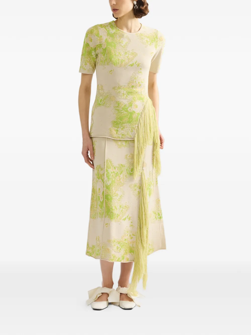  Erdem Floral-pattern T-shirt - Neutrals 
