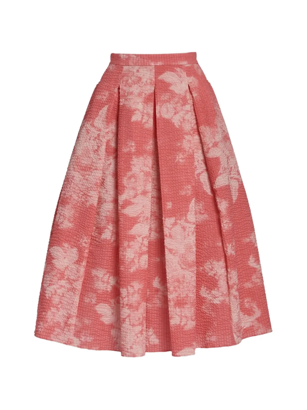 ERDEM pleated floral-print midi skirt - Rosa