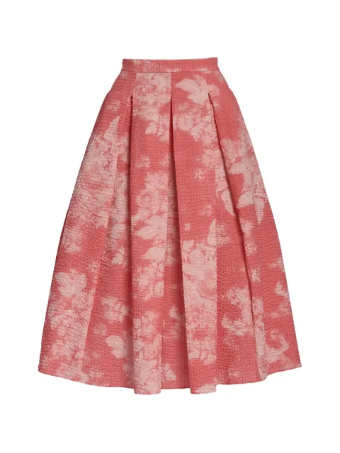 ERDEM pleated floral-print midi skirt