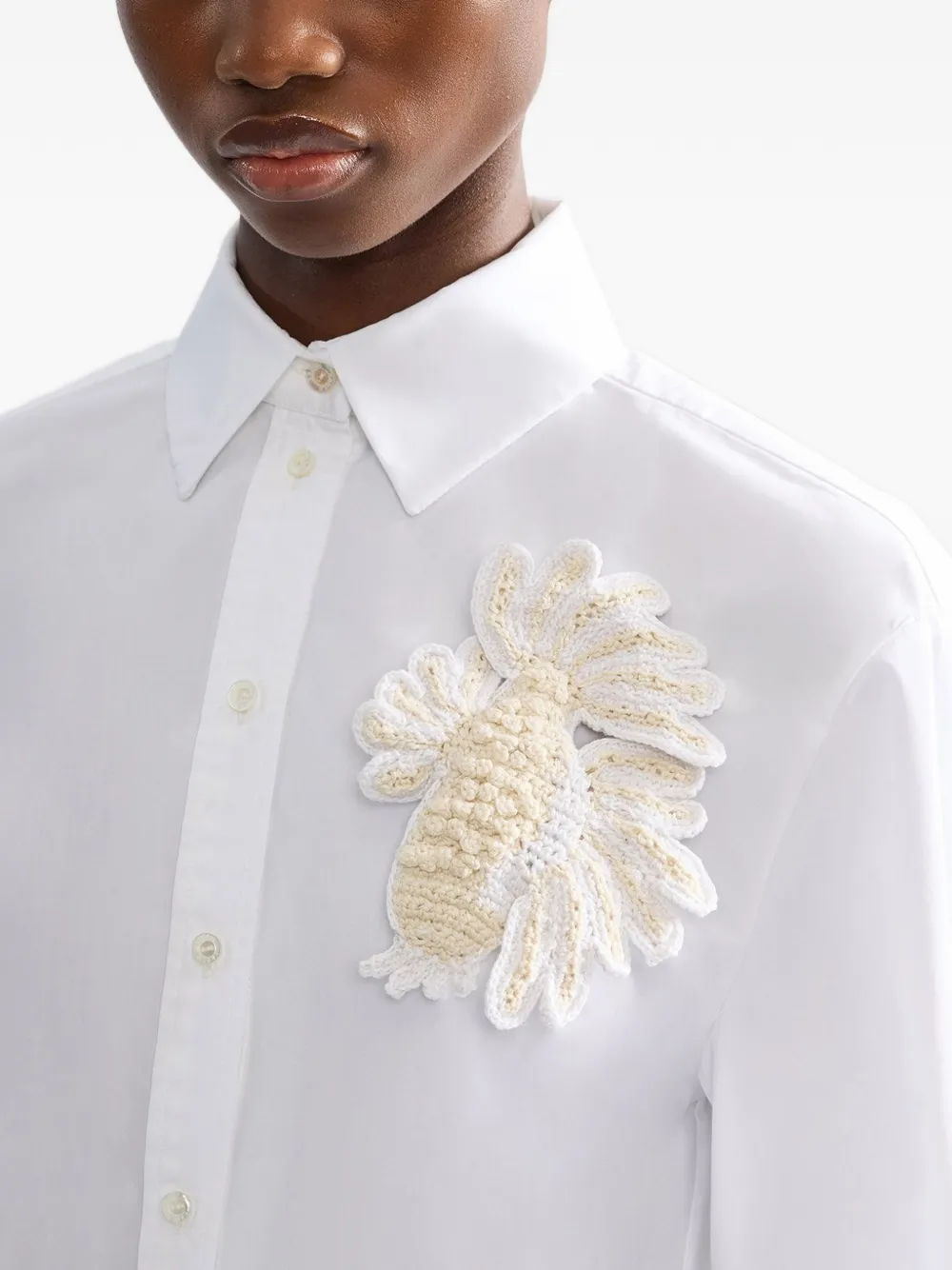 ERDEM crochet fish brooch - Nude