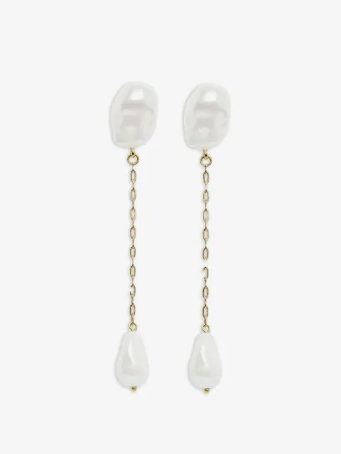 ERDEM pearl chain earrings