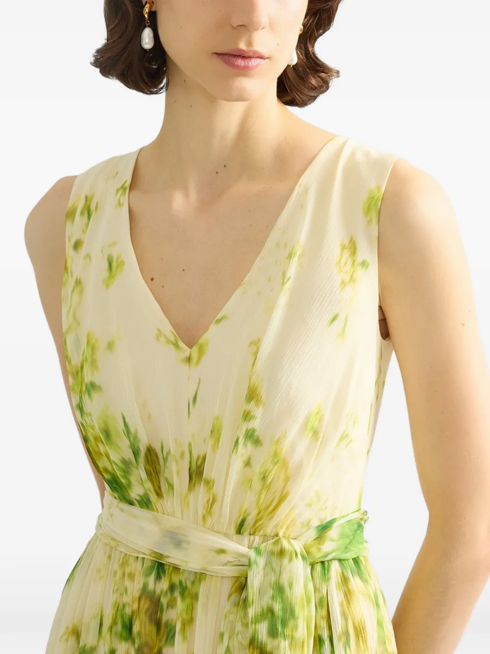 ERDEM Maxi-jurk met bloemenprint Geel