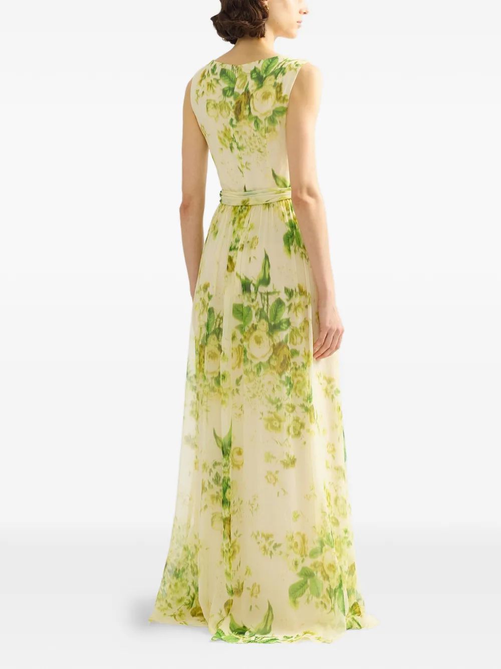 ERDEM Maxi-jurk met bloemenprint Geel