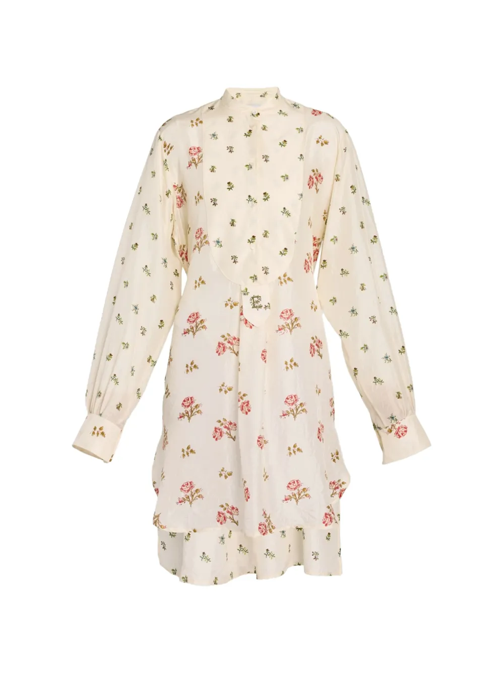 ERDEM floral-print mini dress - Toni neutri
