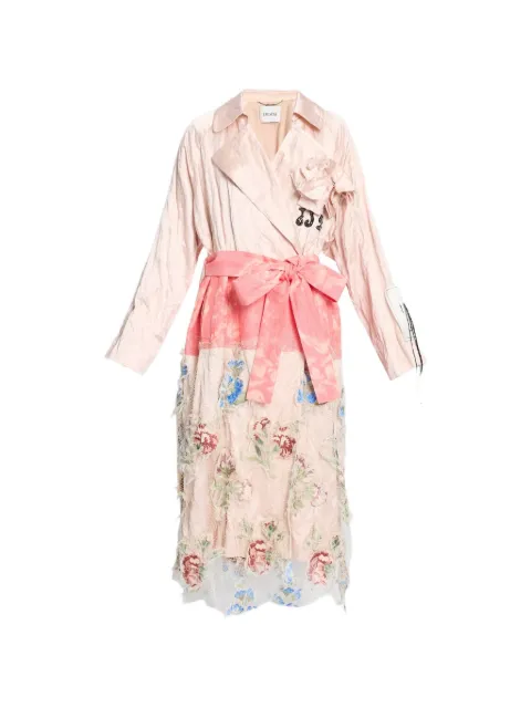 ERDEM floral-embroidered belted coat