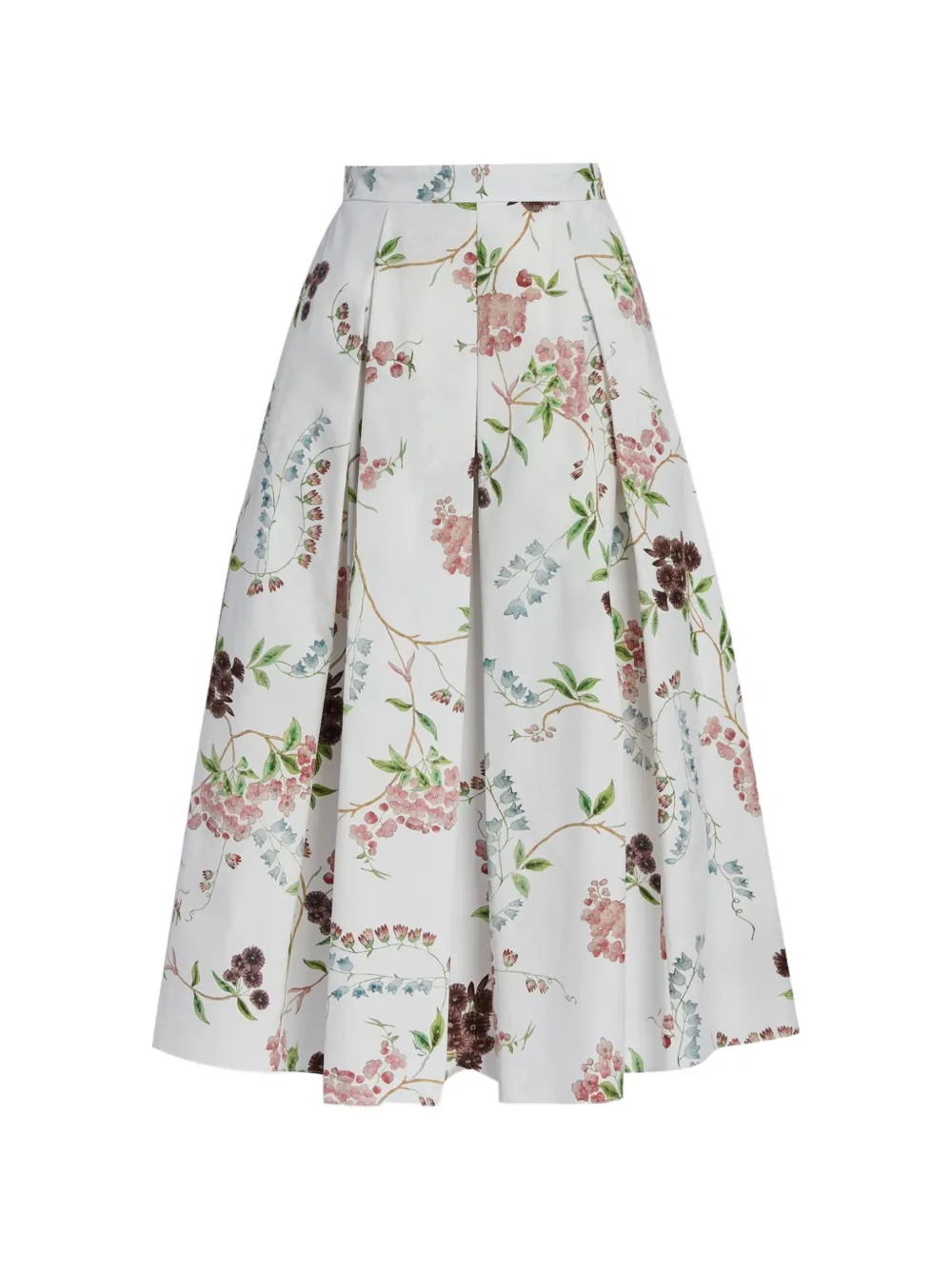 ERDEM floral-pattern midi skirt - Bianco