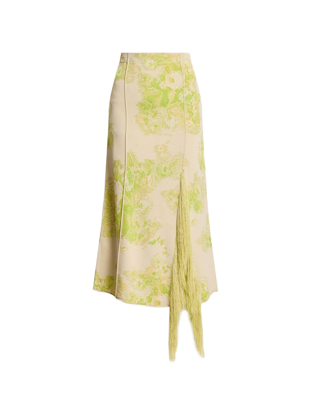 ERDEM floral fringe midi skirt - Toni neutri