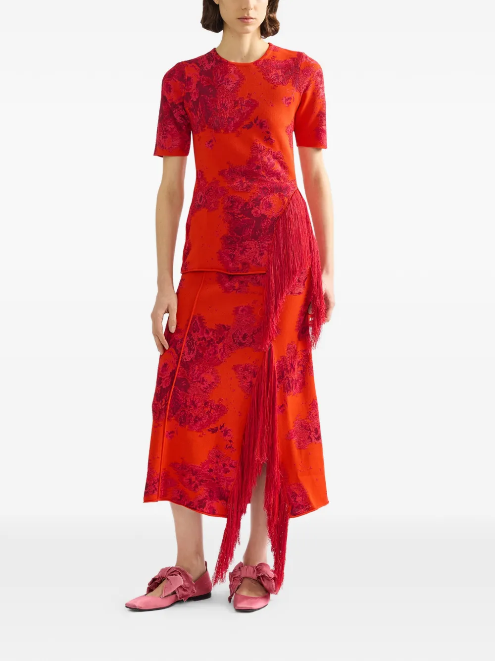  Erdem Floral-pattern Midi Dress - Red 