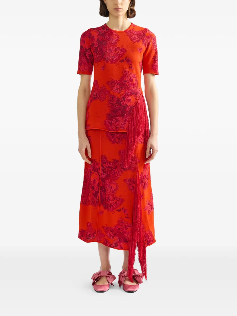  Erdem Floral-pattern Midi Dress - Red 