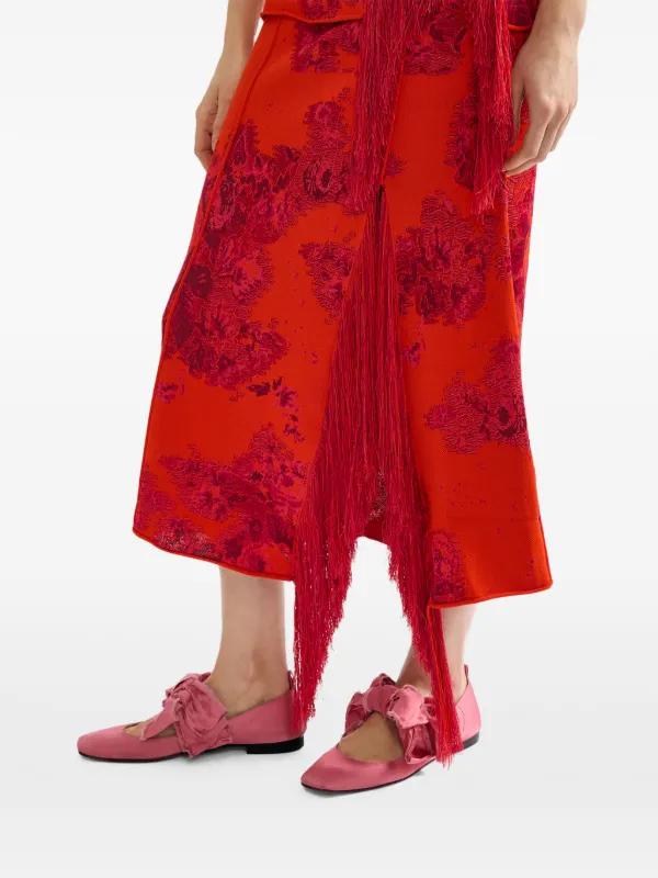 erdem red floral dress ERDEM floral-pattern Midi Dress | Red
