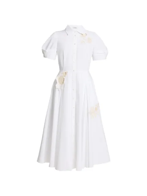 ERDEM puff-sleeves embroidered midi dress