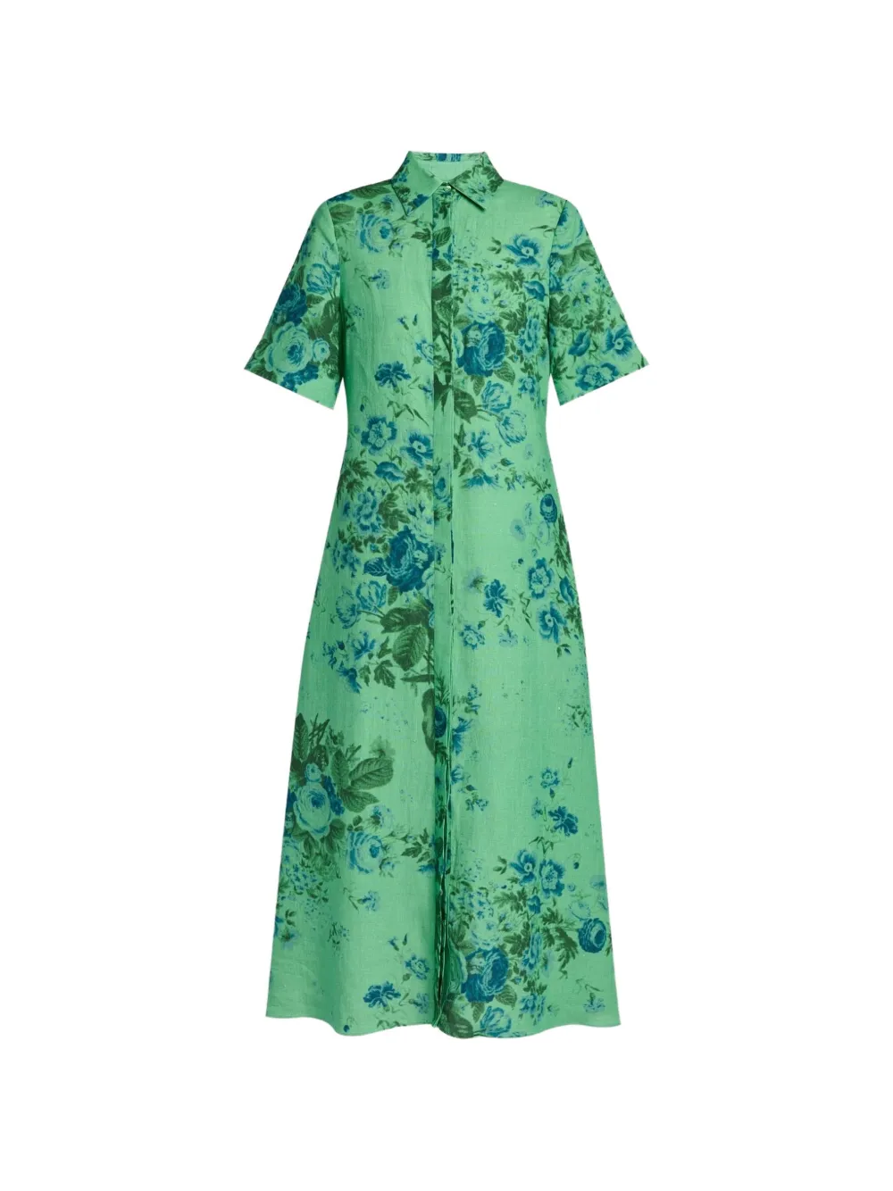 ERDEM Abito midi con motivo a fiori - Verde