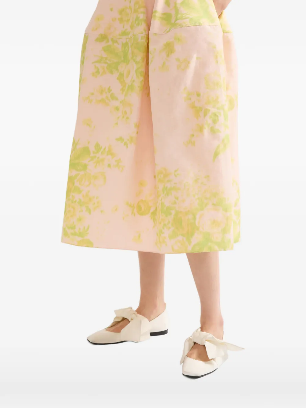 ERDEM Midi-rok met bloemenprint Roze