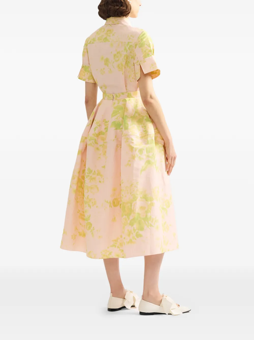 ERDEM Midi-rok met bloemenprint Roze