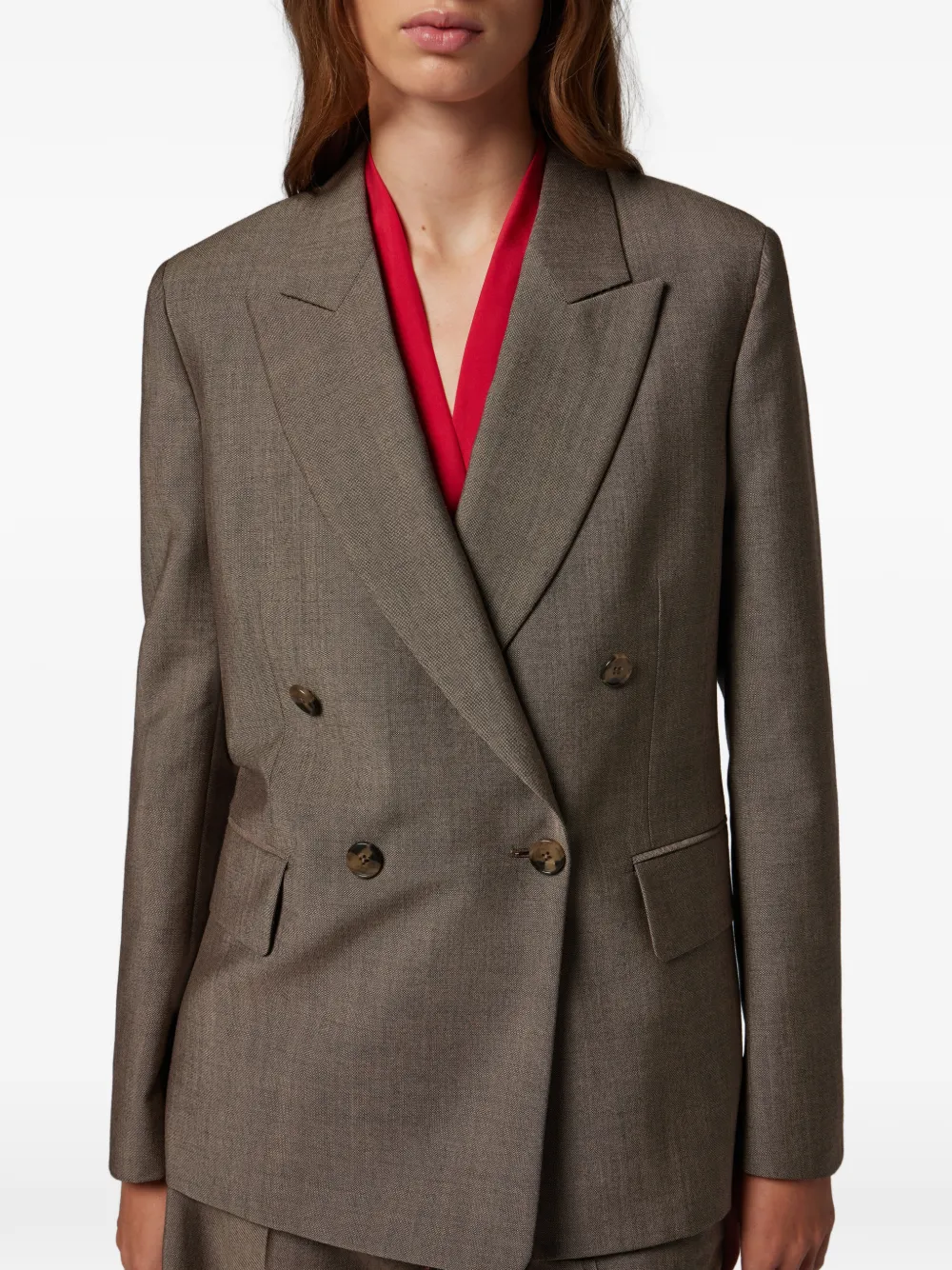 Paul Smith Wollen blazer met dubbele rij knopen Bruin