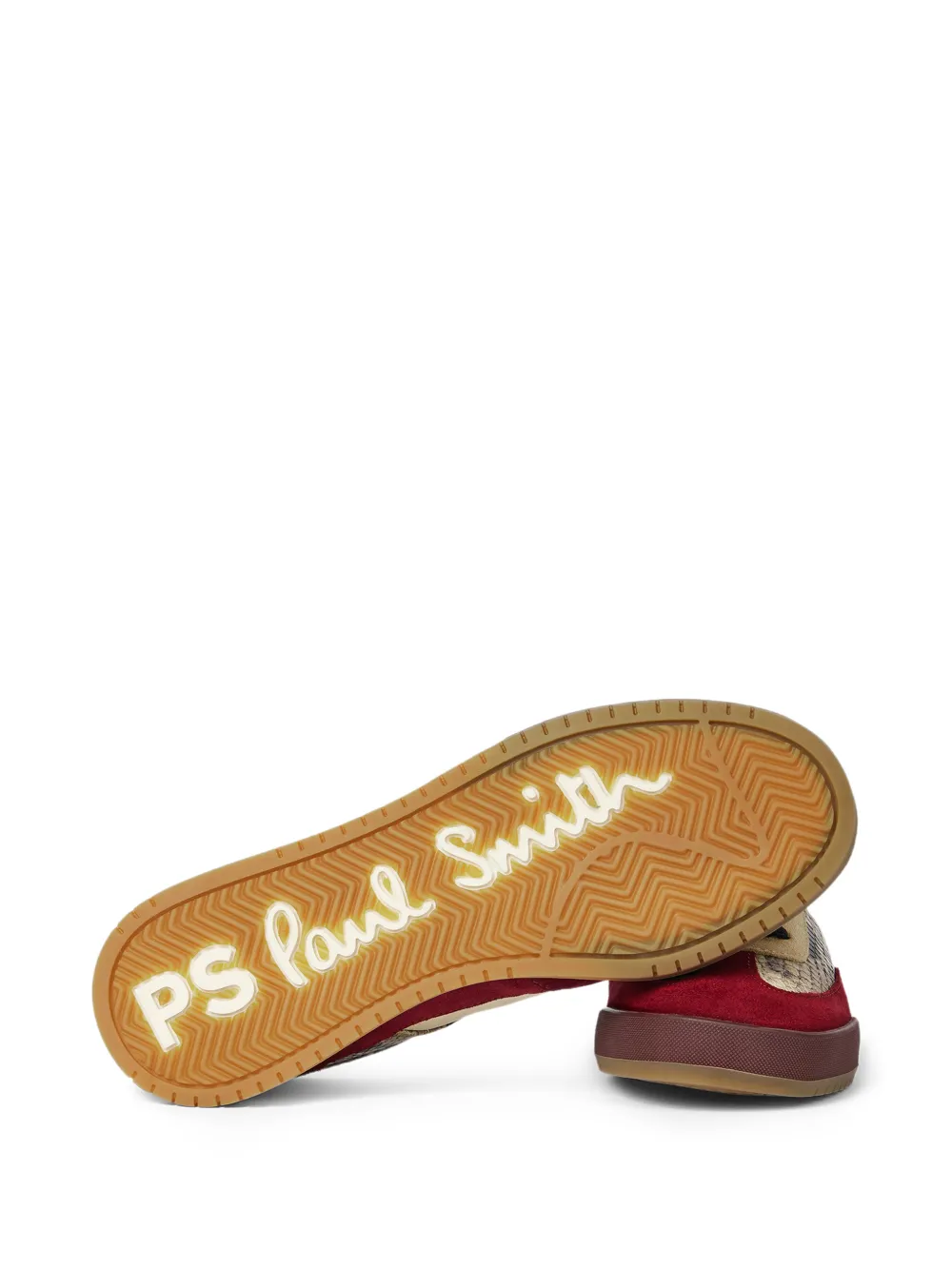Paul Smith Dover snakeskin-effect suede-panel sneakers Rood