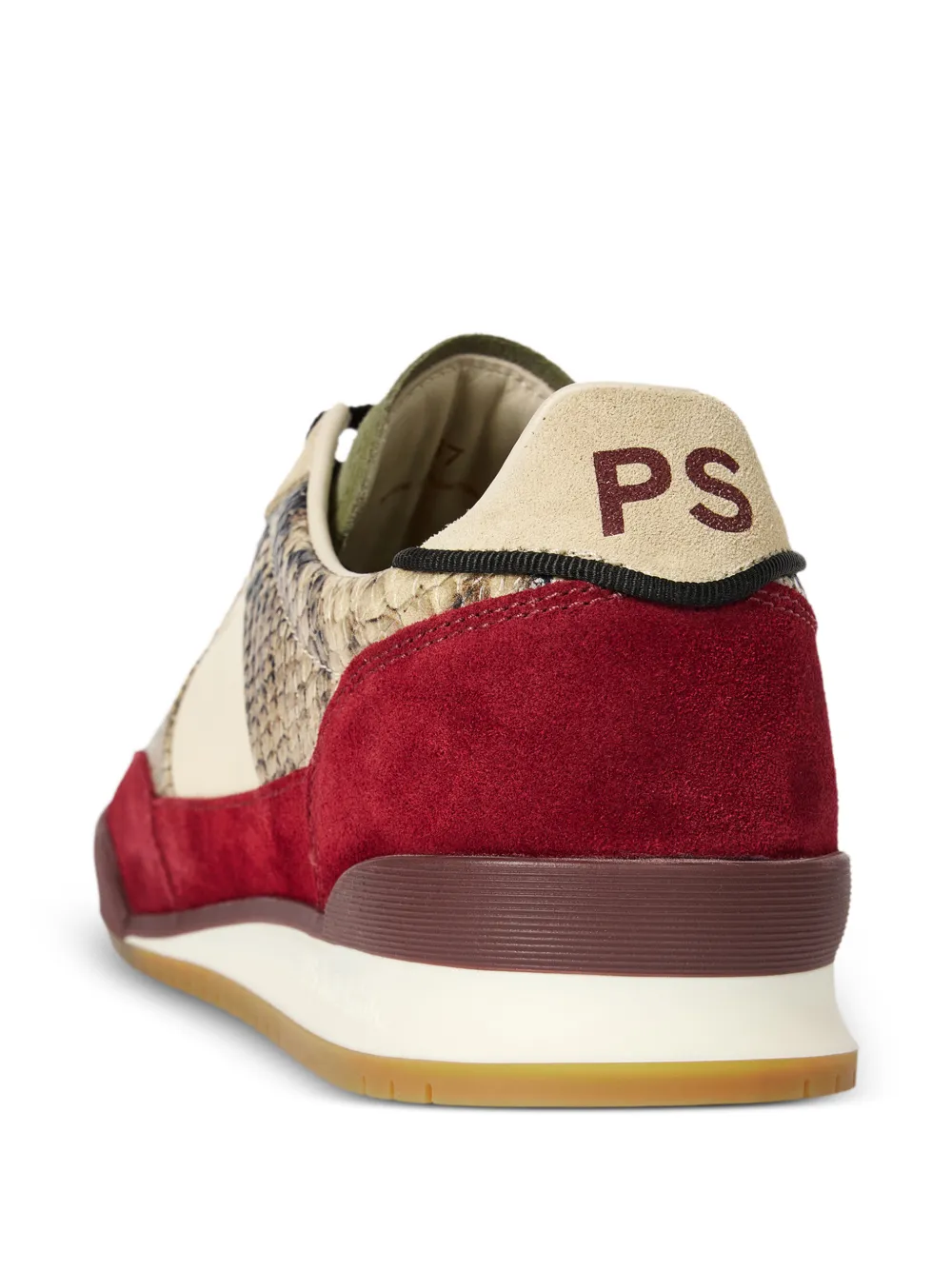 Paul Smith Dover snakeskin-effect suede-panel sneakers Rood