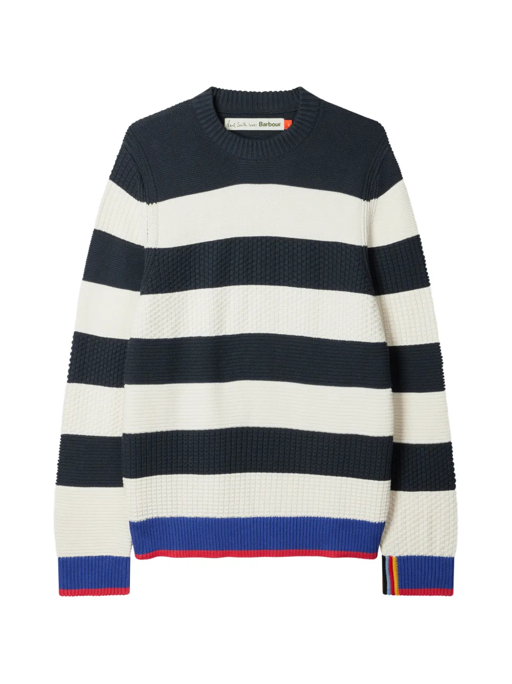 Paul Smith Loves Barbour striped waffle-knit sweater - Bianco