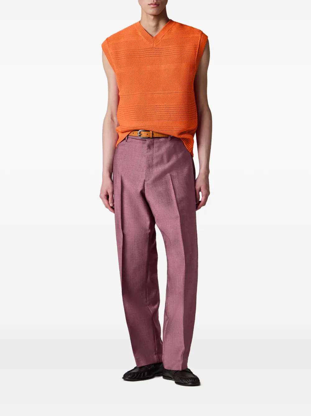 Paul Smith Opengebreide trui met V-hals Oranje
