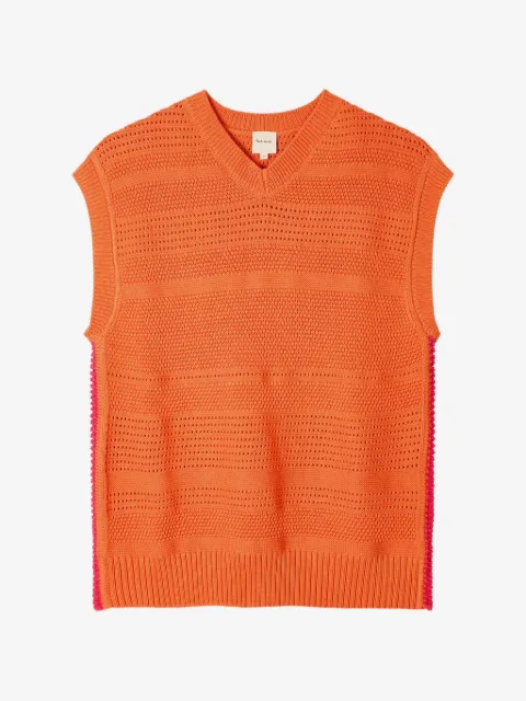 Paul Smith pull en maille ajourée à col v