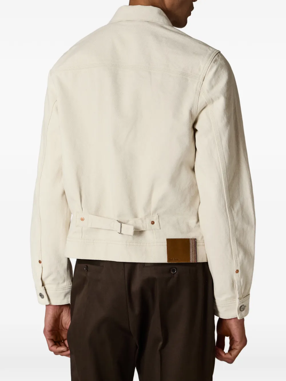 Paul Smith Denim jack met geplooid detail Beige