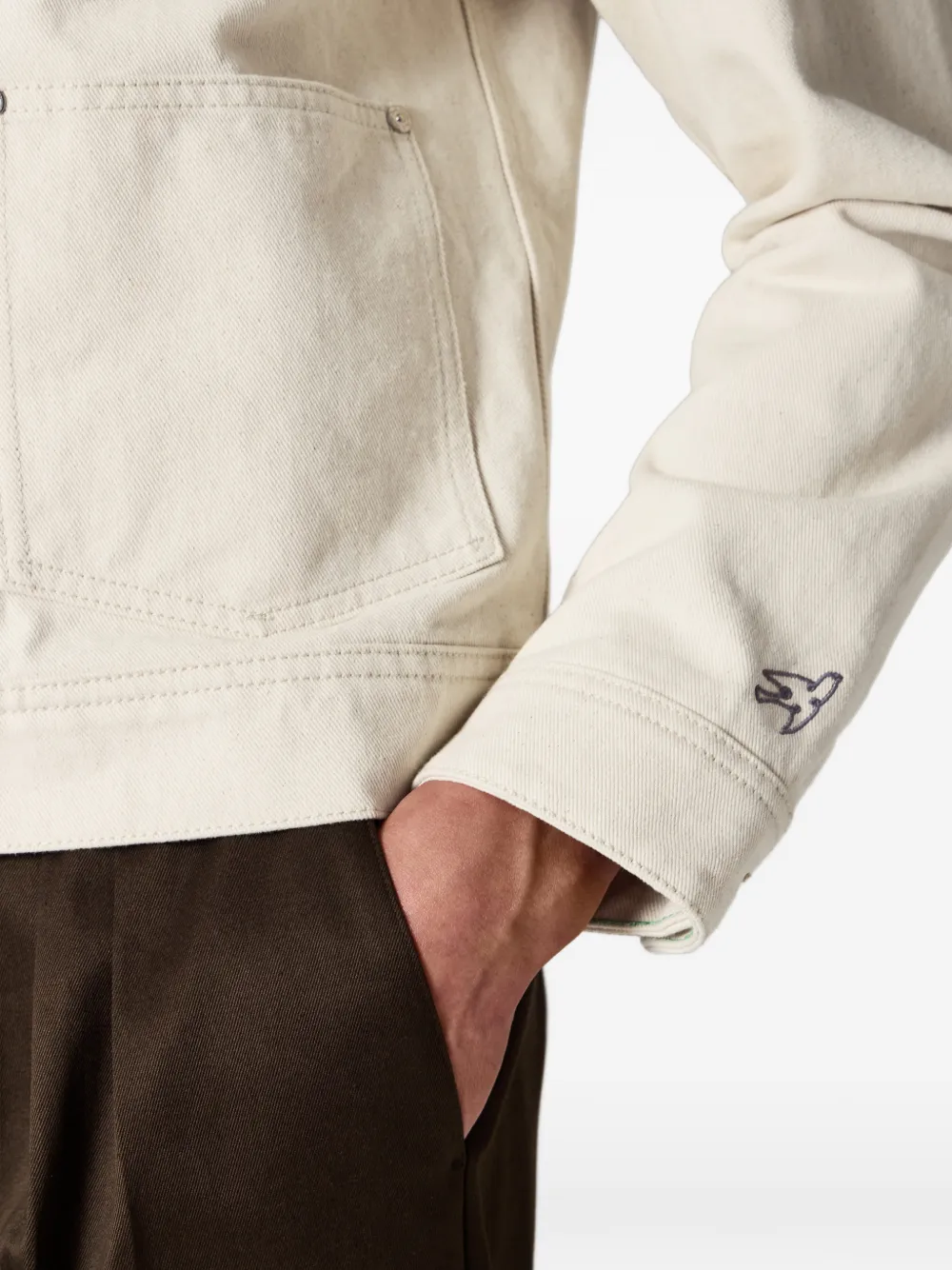 Paul Smith Denim jack met geplooid detail Beige