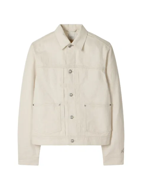 Paul Smith chamarra de mezclilla con detalle plisado