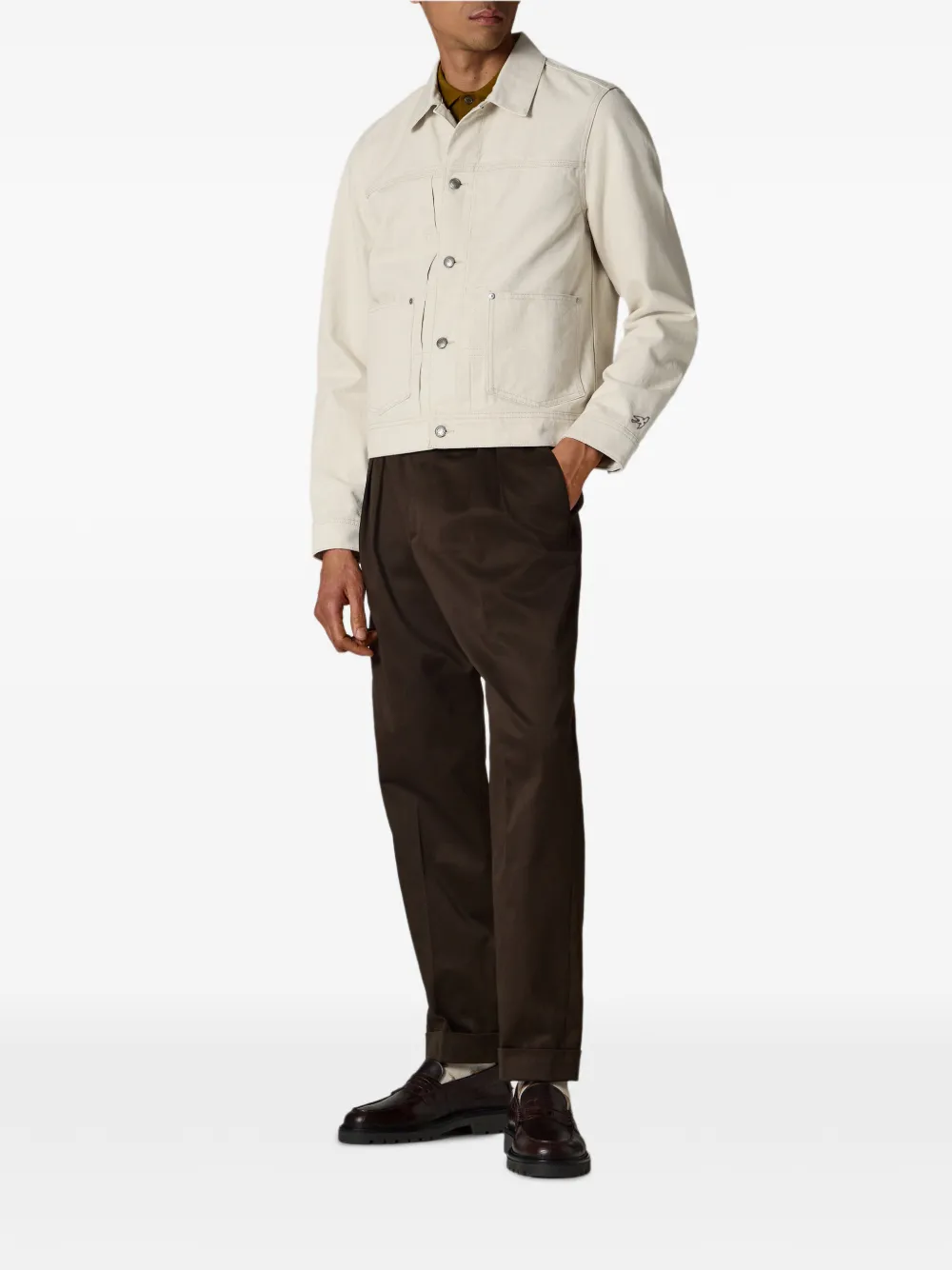 Paul Smith Denim jack met geplooid detail Beige
