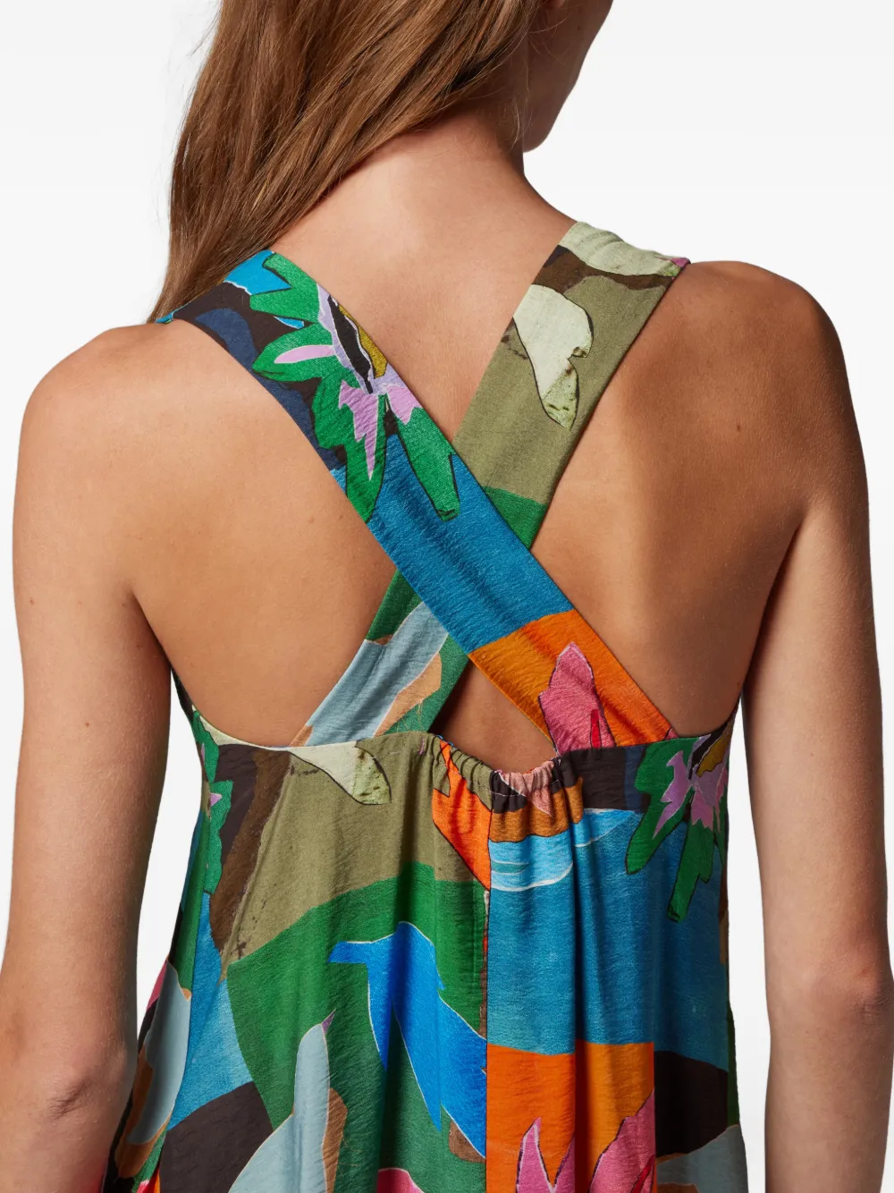 Paul Smith River Collage Floral-print V-neck Dress in Blue, view 5