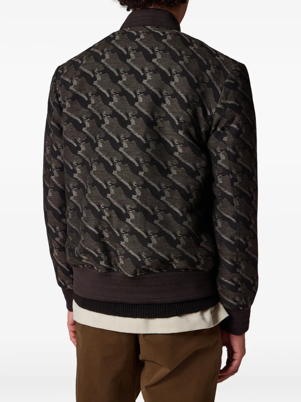 Paul Smith Bomberjack met konijnenpatroon en rits Grijs