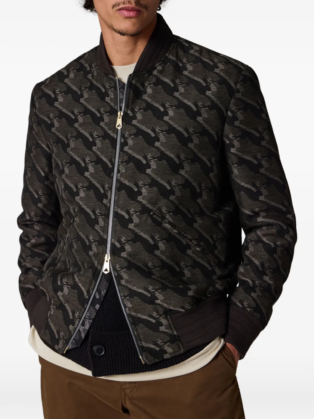  Paul Smith Rabbit-patterned Zip Bomber Jacket - Grey 