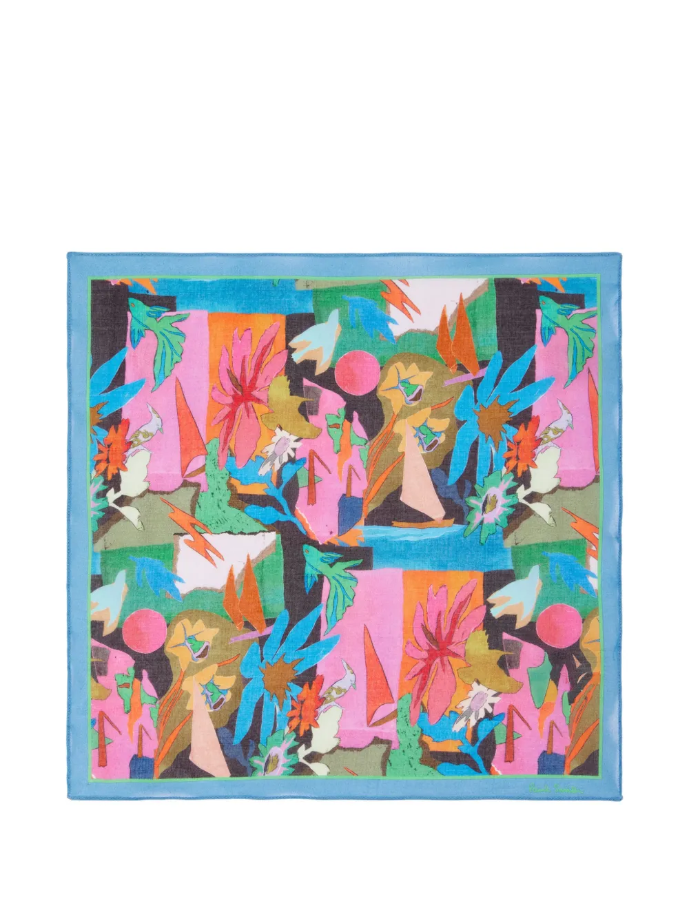 Paul Smith River Collage-print pocket square - Rosa