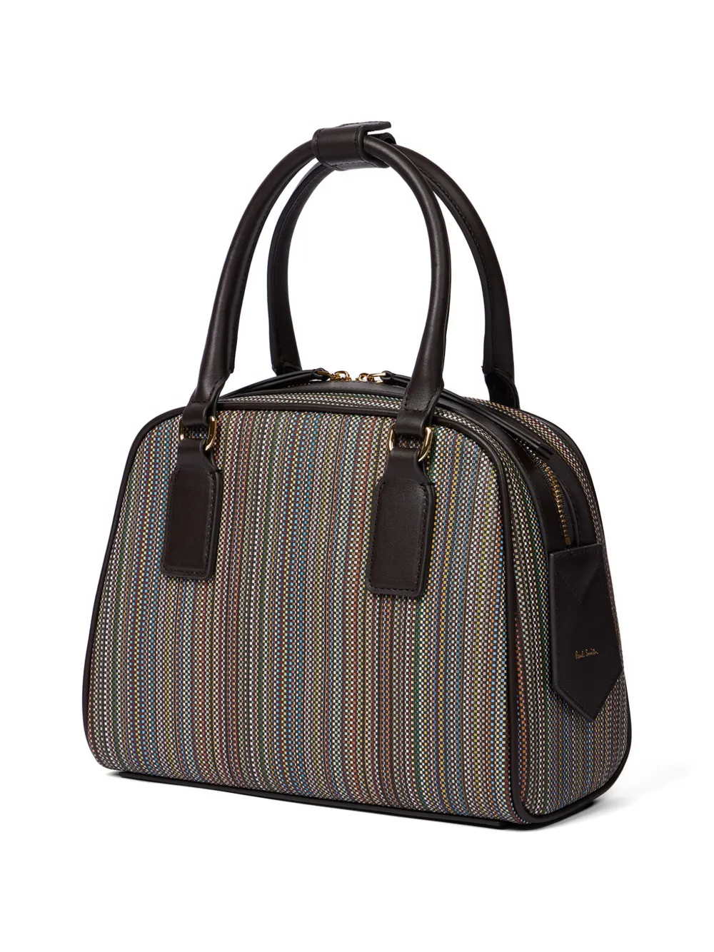  Paul Smith Striped Top Handle Satchel - Brown 