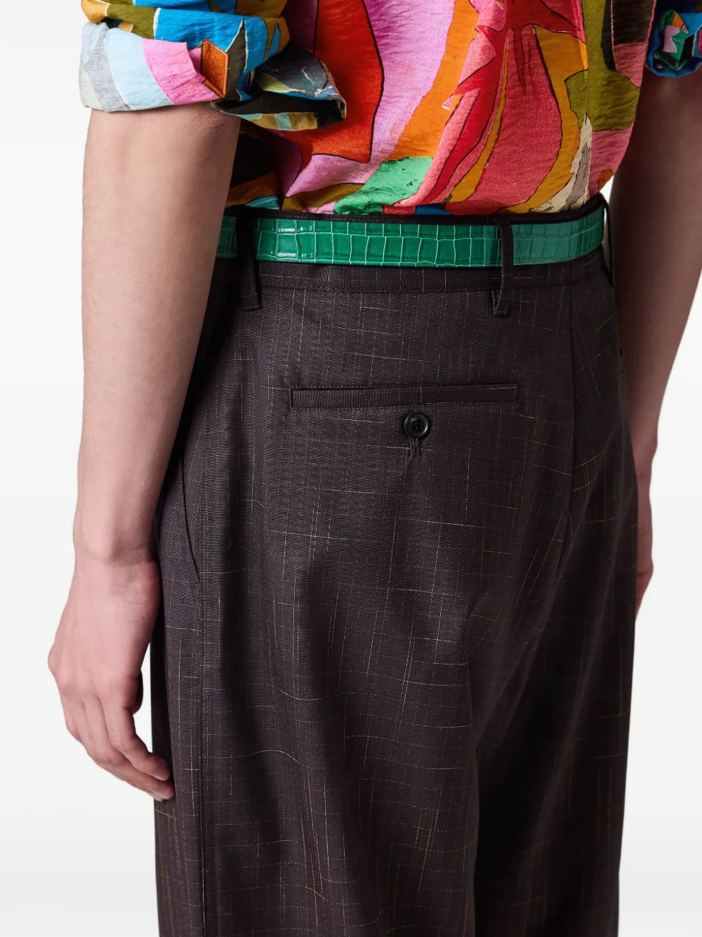 Paul Smith Geruite broek Paars
