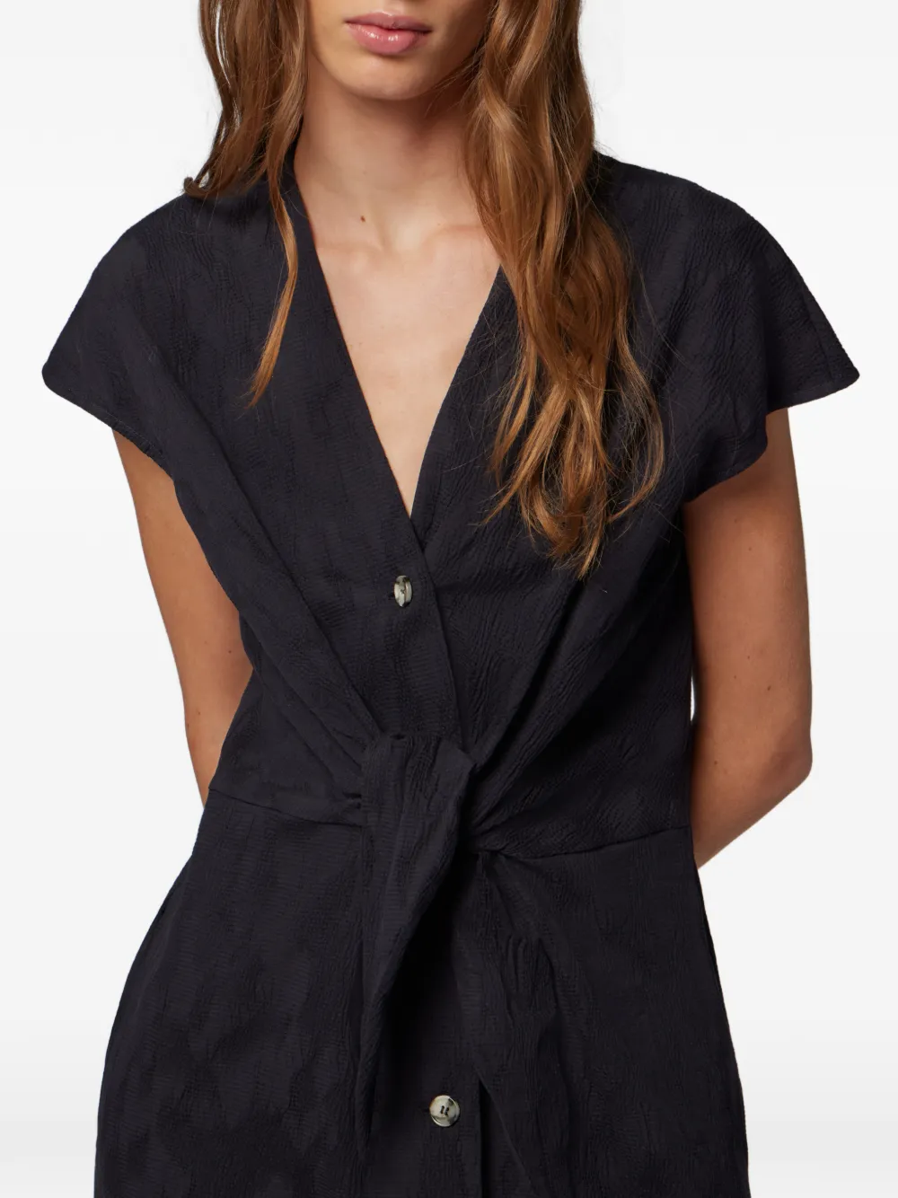Paul Smith Tie-waist Button-front Dress In Black