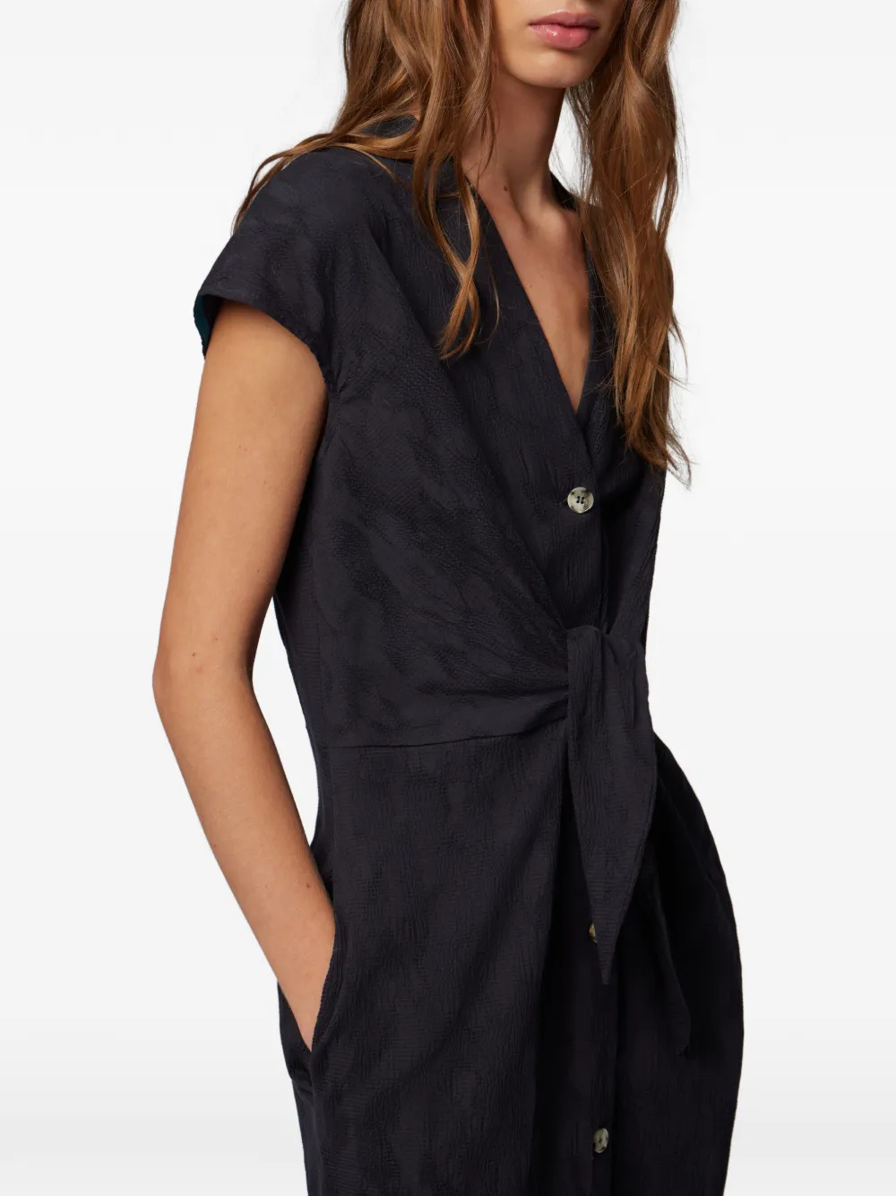 Paul Smith Tie-waist Button-front Dress In Black