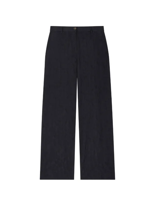 Paul Smith Seersucker Wide Leg Trousers in Blue