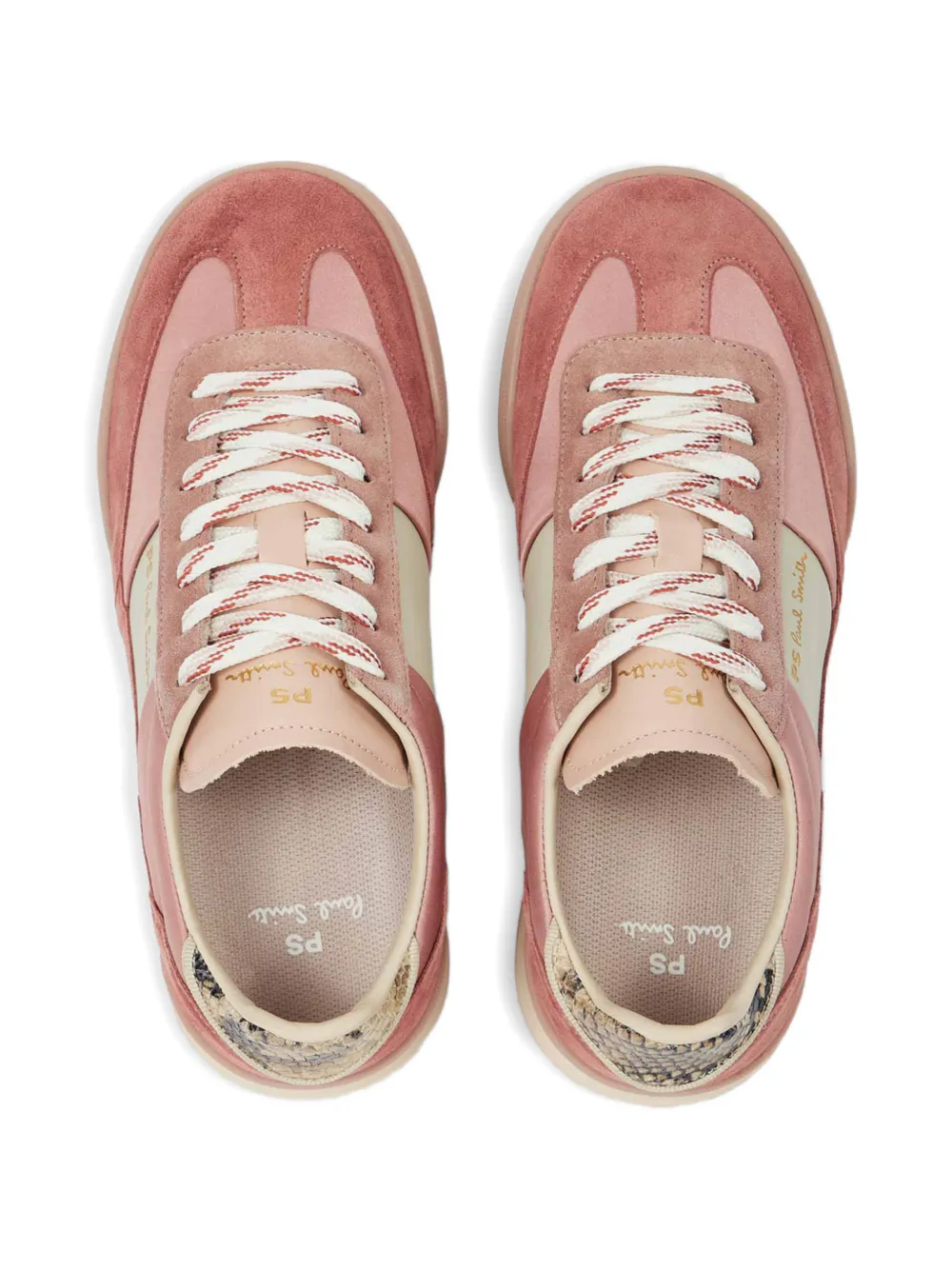 Paul Smith Dover snakeskin-effect panelled sneakers Roze