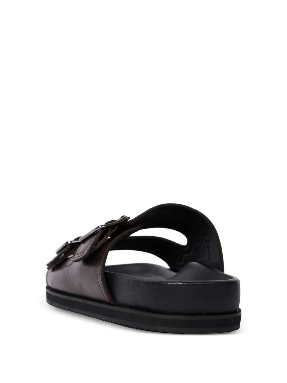 Paul Smith Leren sandalen met gesp Bruin