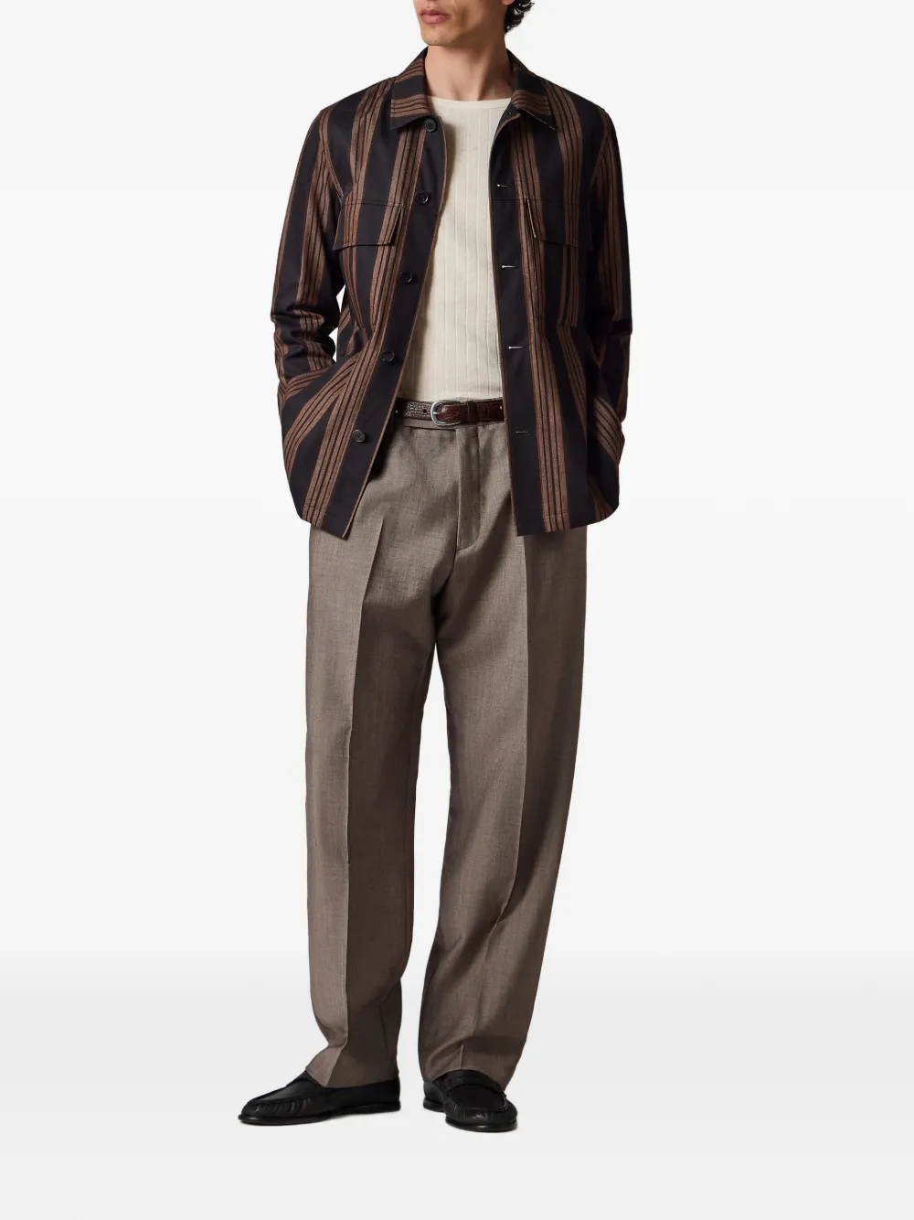 Paul Smith Overhemd met verticale streep en borstzak Zwart