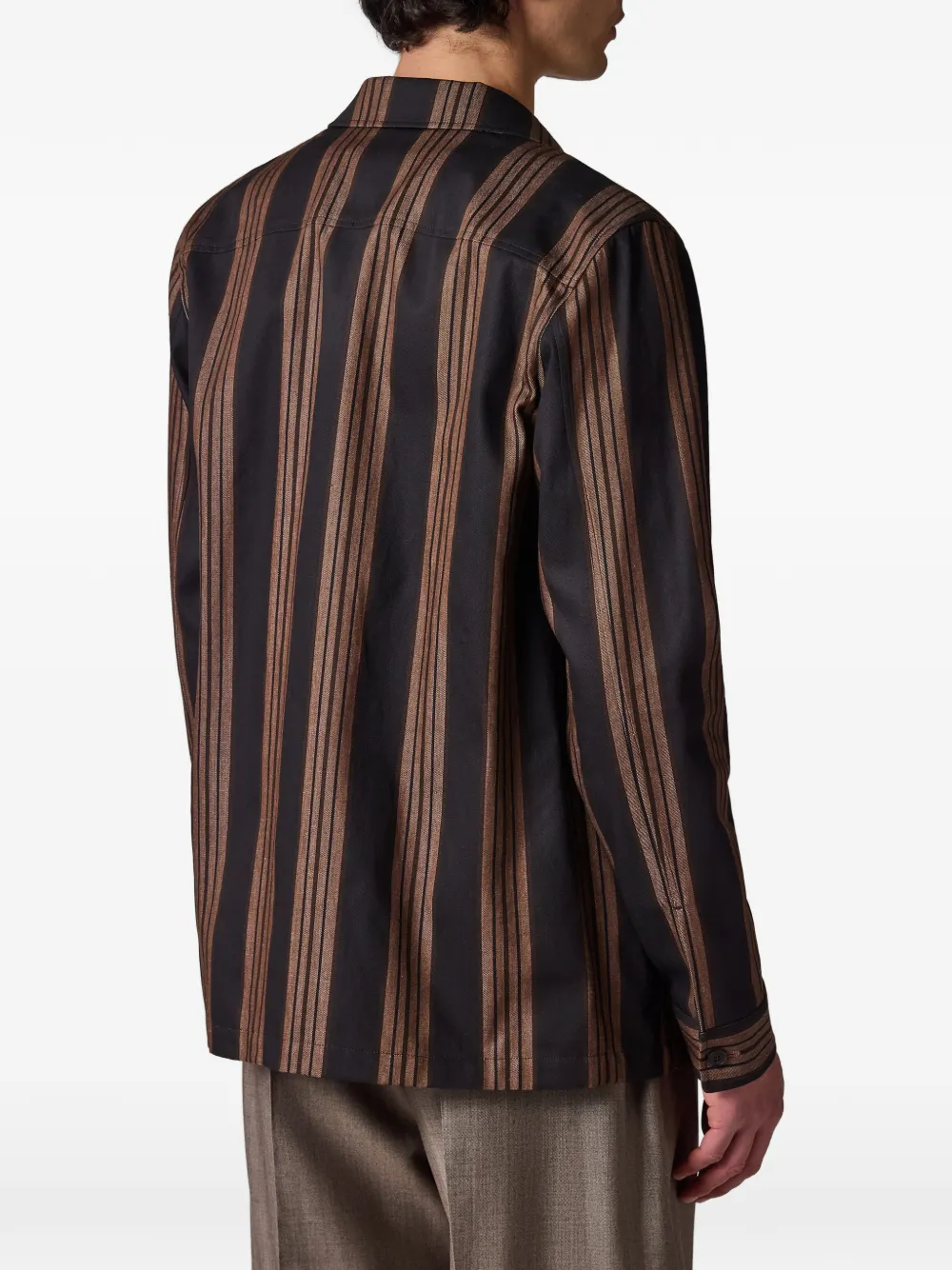 Paul Smith Overhemd met verticale streep en borstzak Zwart