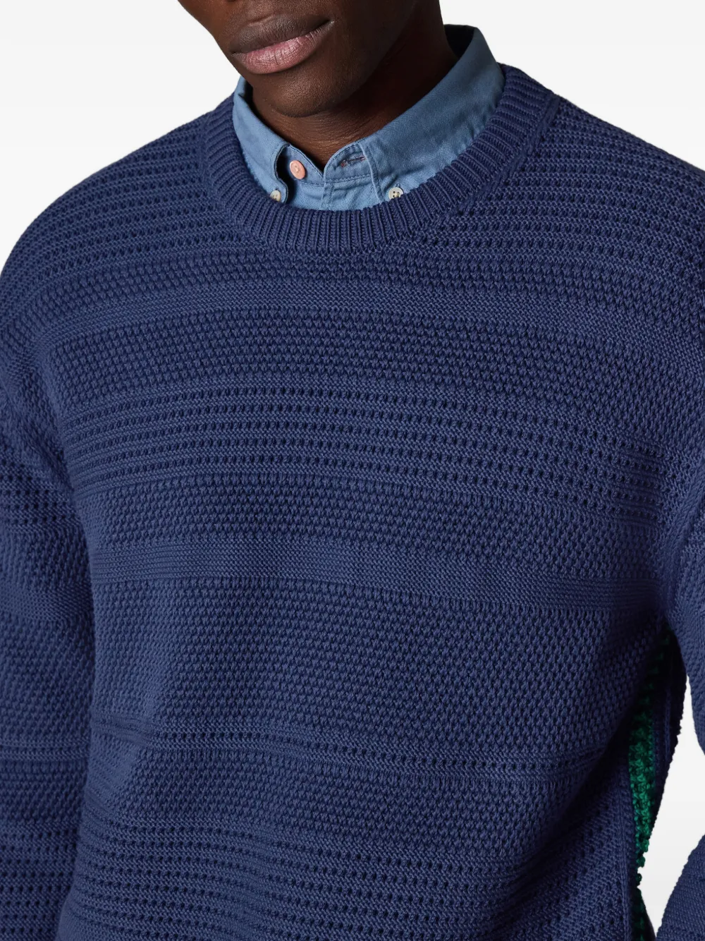 Paul Smith Trui met zijstreep en textuur Blauw