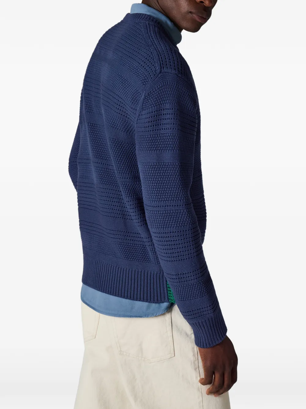 Paul Smith Trui met zijstreep en textuur Blauw