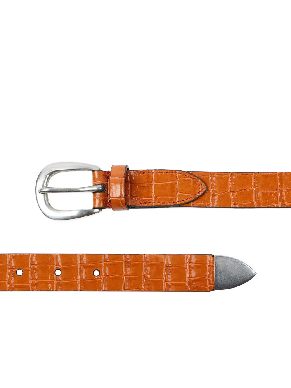 Paul Smith Leren riem met krokodillen-reliëf Oranje